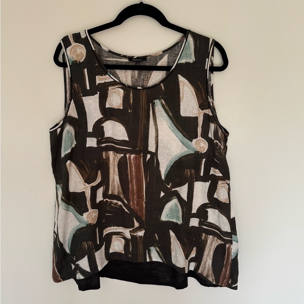 Lafayette 148 High-Lo Linen Top